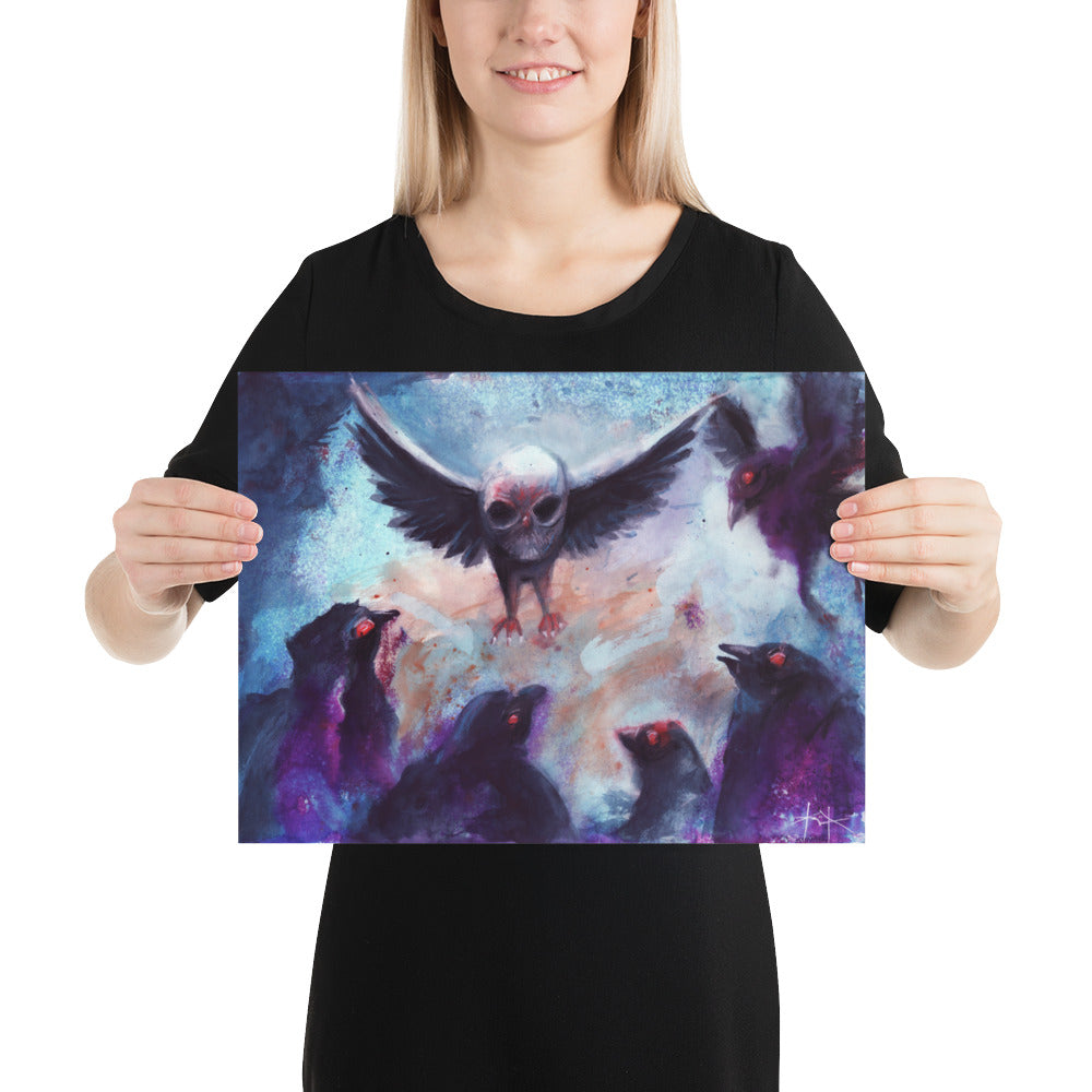 Ravens V Owl - Original Art - SOLD